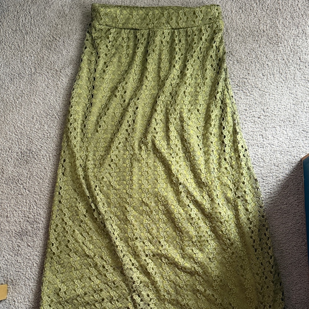 Ashley Blue Olive Lace Maxi Skirt